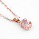 18K Rose Gold Plated 0.70 Carat Genuine Morganite .925 Sterling Silver Pendant-12