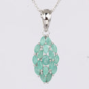 1.26 Carat Genuine Emerald .925 Sterling Silver Pendant-3
