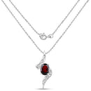 2.02 Carat Genuine Garnet and White Diamond .925 Sterling Silver Pendant-4