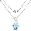 11.95 Carat Genuine Blue Topaz & White Topaz .925 Sterling Silver Pendant-4