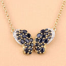3.83 Carat Genuine Blue Sapphire and White Zircon .925 Sterling Silver Pendant-9