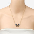 3.83 Carat Genuine Blue Sapphire and White Zircon .925 Sterling Silver Pendant-10