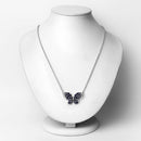3.83 Carat Genuine Blue Sapphire and White Zircon .925 Sterling Silver Pendant-6