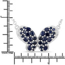 3.83 Carat Genuine Blue Sapphire and White Zircon .925 Sterling Silver Pendant-7