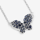 3.83 Carat Genuine Blue Sapphire and White Zircon .925 Sterling Silver Pendant-8