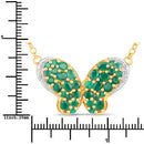 2.80 Carat Genuine Emerald and White Zircon .925 Sterling Silver Pendant-7