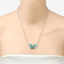 2.80 Carat Genuine Emerald and White Zircon .925 Sterling Silver Pendant-10