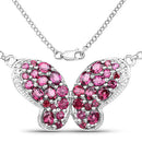 4.15 Carat Genuine Rhodolite and White Topaz .925 Sterling Silver Pendant-3