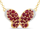 4.15 Carat Genuine Ruby and White Zircon .925 Sterling Silver Pendant-5