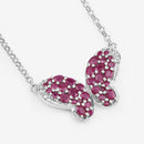 4.15 Carat Genuine Ruby and White Zircon .925 Sterling Silver Pendant-8