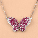 4.15 Carat Genuine Ruby and White Zircon .925 Sterling Silver Pendant-9