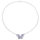 3.31 Carat Genuine Tanzanite & White Topaz .925 Sterling Silver Pendant-4