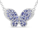 3.31 Carat Genuine Tanzanite and White Zircon .925 Sterling Silver Pendant-5