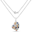 4.00 Carat Genuine Multi Sapphire .925 Sterling Silver Pendant-4