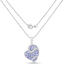 3.40 Carat Genuine Tanzanite and White Topaz .925 Sterling Silver Pendant-4