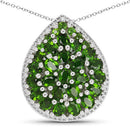 4.65 Carat Genuine Chrome Diopside .925 Sterling Silver Pendant-4