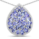 4.16 Carat Genuine Tanzanite .925 Sterling Silver Pendant-3