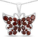 4.90 Carat Genuine Garnet .925 Sterling Silver Pendant-5