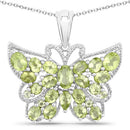 4.05 Carat Genuine Peridot .925 Sterling Silver Pendant-5