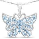 4.84 Carat Genuine Swiss Blue Topaz .925 Sterling Silver Pendant-1