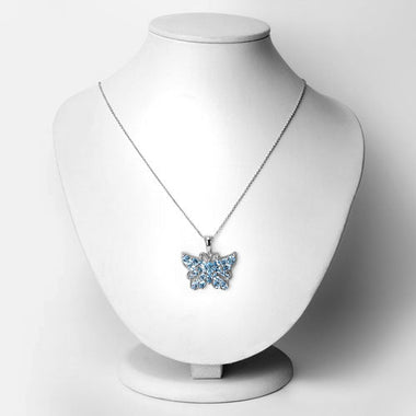4.84 Carat Genuine Swiss Blue Topaz .925 Sterling Silver Pendant - 0