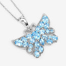 4.84 Carat Genuine Swiss Blue Topaz .925 Sterling Silver Pendant-4