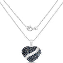 4.60 Carat Genuine Blue Sapphire and White Topaz .925 Sterling Silver Pendant-4