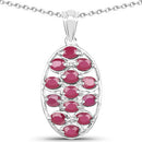 2.86 Carat Glass Filled Ruby .925 Sterling Silver Pendant-3