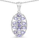 2.21 Carat Genuine Tanzanite .925 Sterling Silver Pendant-4