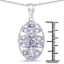 2.21 Carat Genuine Tanzanite .925 Sterling Silver Pendant-6