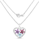 2.35 Carat Genuine Amethyst, Swiss Blue Topaz and Rhodolite .925 Sterling Silver Pendant-5