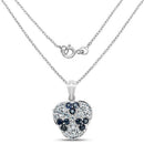 2.73 Carat Genuine Blue Sapphire and Aquamarine .925 Sterling Silver Pendant-5