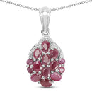 2.54 Carat Genuine Ruby & White Diamond .925 Sterling Silver Pendant-4