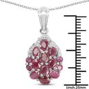 2.54 Carat Genuine Ruby & White Diamond .925 Sterling Silver Pendant-6