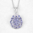 2.64 Carat Genuine Tanzanite and White Topaz .925 Sterling Silver Pendant-8