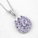 2.64 Carat Genuine Tanzanite and White Topaz .925 Sterling Silver Pendant-9