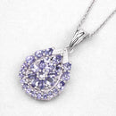 2.64 Carat Genuine Tanzanite and White Topaz .925 Sterling Silver Pendant-10