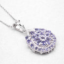 2.64 Carat Genuine Tanzanite and White Topaz .925 Sterling Silver Pendant-11