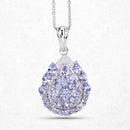 2.64 Carat Genuine Tanzanite and White Topaz .925 Sterling Silver Pendant-12