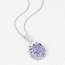 2.64 Carat Genuine Tanzanite and White Topaz .925 Sterling Silver Pendant-13