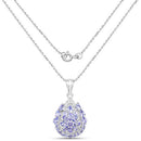 2.64 Carat Genuine Tanzanite and White Topaz .925 Sterling Silver Pendant-6