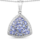 1.96 Carat Genuine Tanzanite .925 Sterling Silver Pendant-3