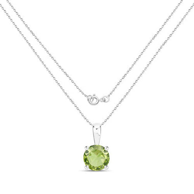 1.25 Carat Genuine Peridot .925 Sterling Silver Pendant - 0