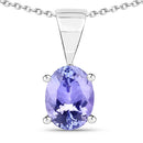 1.15 Carat Genuine Tanzanite .925 Sterling Silver Pendant-3