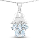 1.75 Carat Genuine Aquamarine .925 Sterling Silver Pendant-4