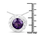 3.30 Carat Genuine Amethyst .925 Sterling Silver Pendant-6