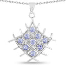 0.90 Carat Genuine Tanzanite .925 Sterling Silver Pendant-1