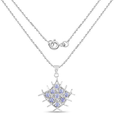 0.90 Carat Genuine Tanzanite .925 Sterling Silver Pendant - 0