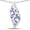 1.12 Carat Genuine Tanzanite .925 Sterling Silver Pendant-1