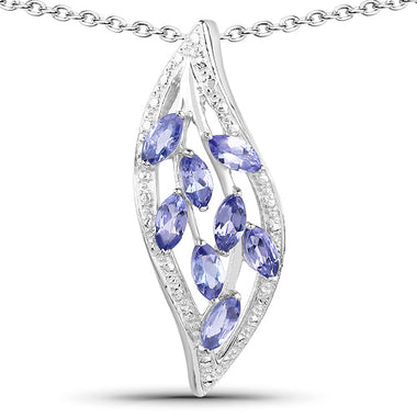 1.12 Carat Genuine Tanzanite .925 Sterling Silver Pendant